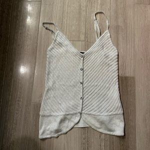 Bebe knit tank top with jewel buttons